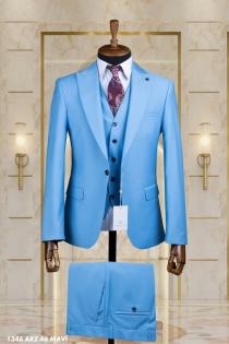 Dobby Men's Suit Blue