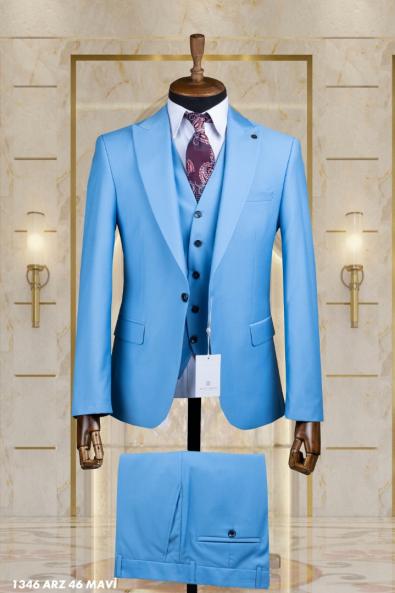 Dobby Men's Suit Blue