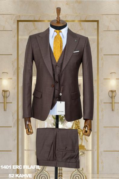 Dobby Men's Suit Brown