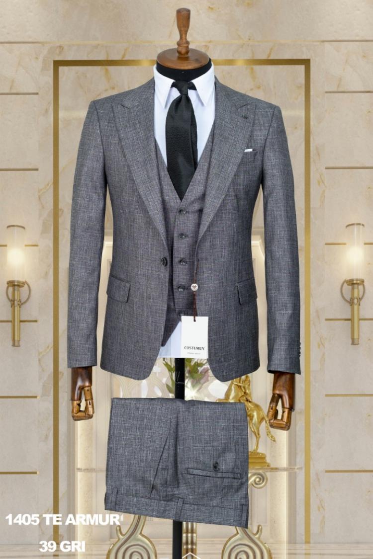 Dobby Men's Suit Gray