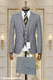 Dobby Men's Suit Gray