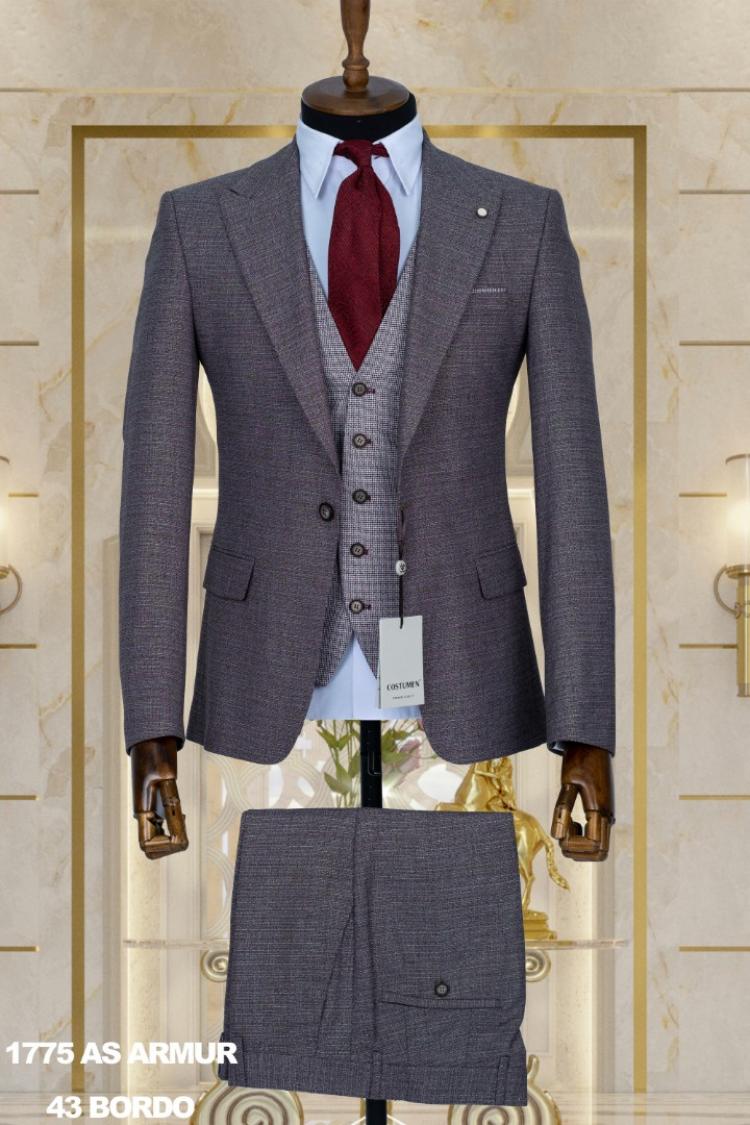 Combined Men's Suit Claret Red