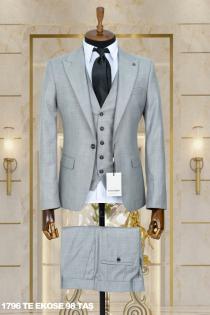 Dobby Men's Suit Stone