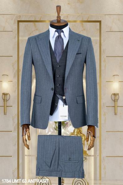 Double Sided Vest Men's Suit Anthracite