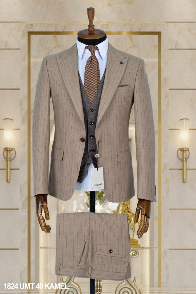 Double Sided Vest Men's Suit Kamel