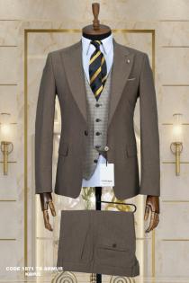 Double Sided Vest Men's Suit Brown