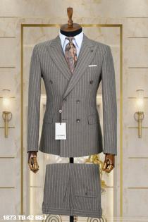 Double Breasted Men's Suit Beige