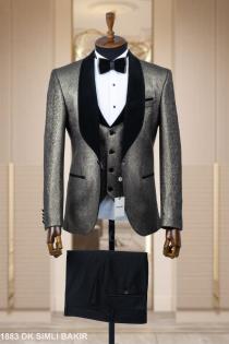 Jacquard Men's Tuxedo Suit Copper