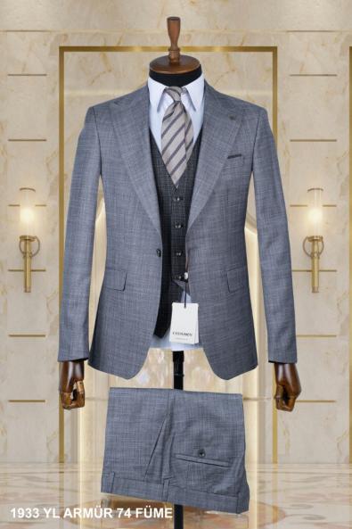 Double Sided Vest Men's Suit Smoked