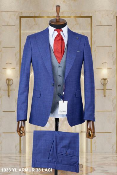 Double Sided Vest Men's Suit Navy Blue