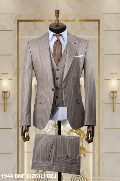 Dobby Men's Suit Beige