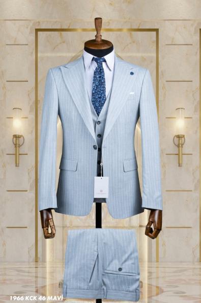 Dobby Men's Suit Blue