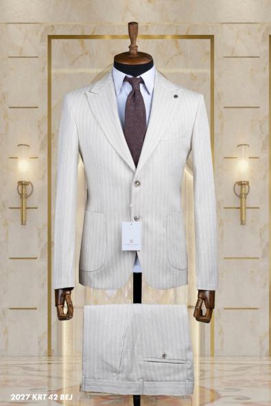 Double Men's Suit Beige