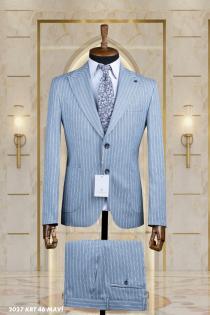 Double Men's Suit Blue