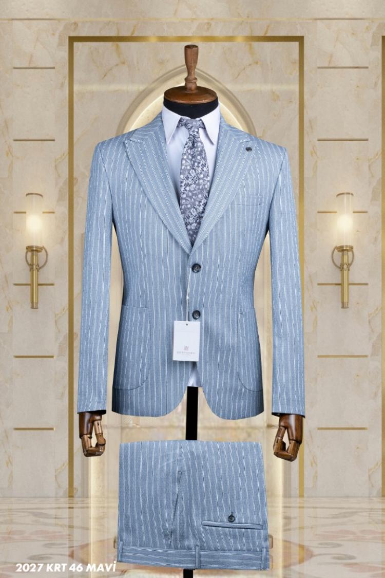 Double Men's Suit Blue