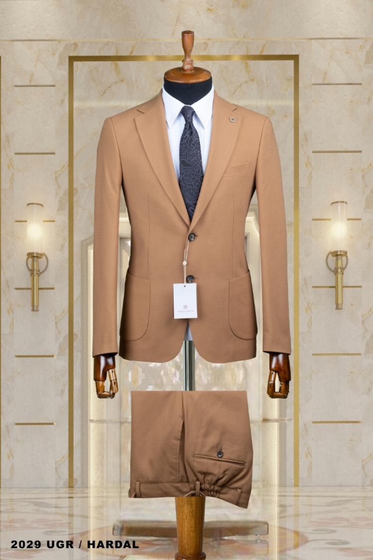 Double Men's Suit Mustard