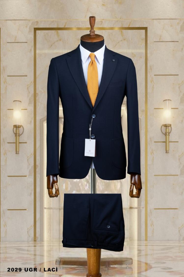 Double Men's Suit Dark Navy Blue