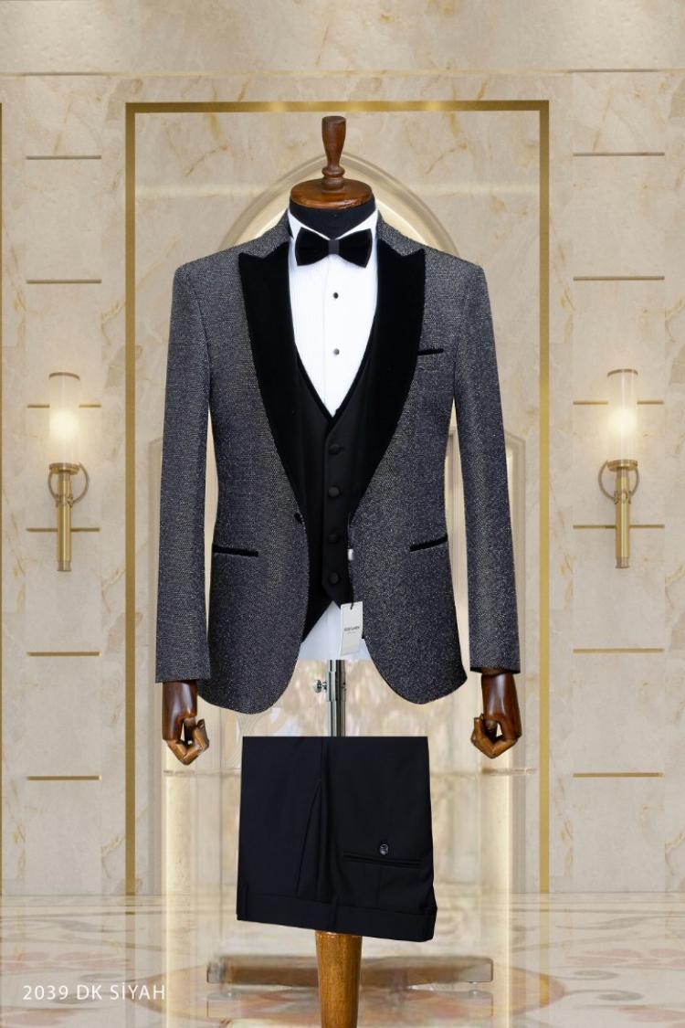 Jacquard Men's Groom Suit