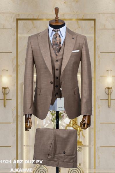 Dobby Men's Suit Light Brown